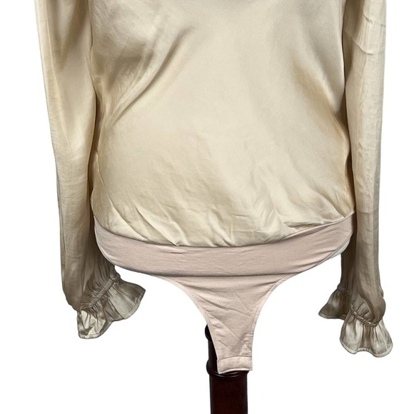 PAIGE ANDREYA SATIN LONG SLEEVE‎ THONG BODYSUIT NWT WOMEN'S SIZE MEDIUM - Picture 3 of 16